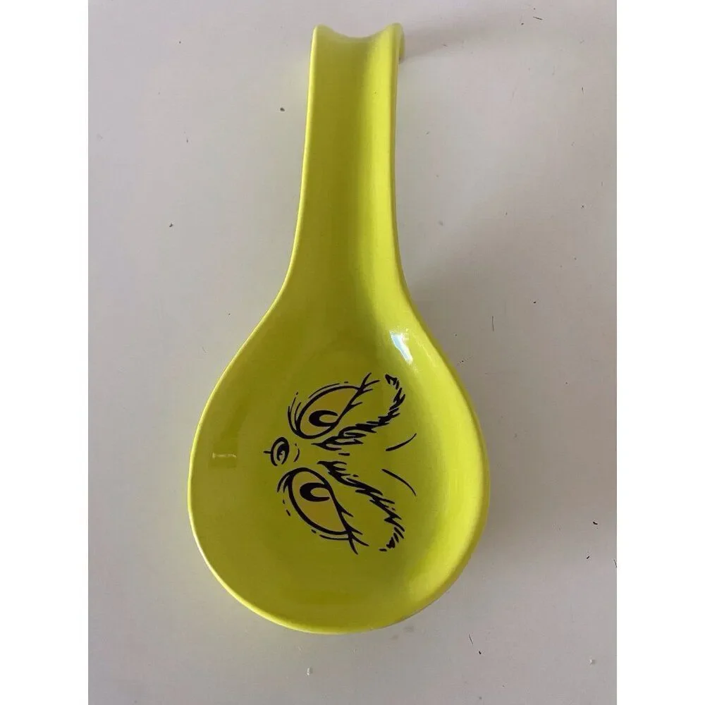 Dr Seuss How The Grinch Stole Christmas Ceramic Spoon Rest Holiday Green NEW